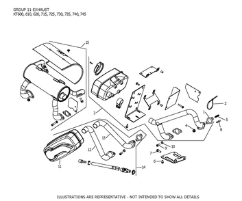 Kt725-3101 Exhaust Diagram and Parts List for KT725-3101  Cub Cadet Engine